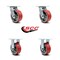 Service Caster 5 Inch Red Poly on Cast Iron Caster Set with Ball Bearings 2 Swivel Lock 2 Rigid SCC-30CS520-PUB-RS-BSL-2-R-2 - alternate 2